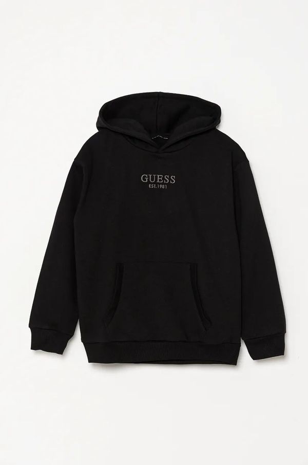 Guess Dukserica Guess boja: crna, s kapuljačom, bez uzorka, L4BQ29 KAV33