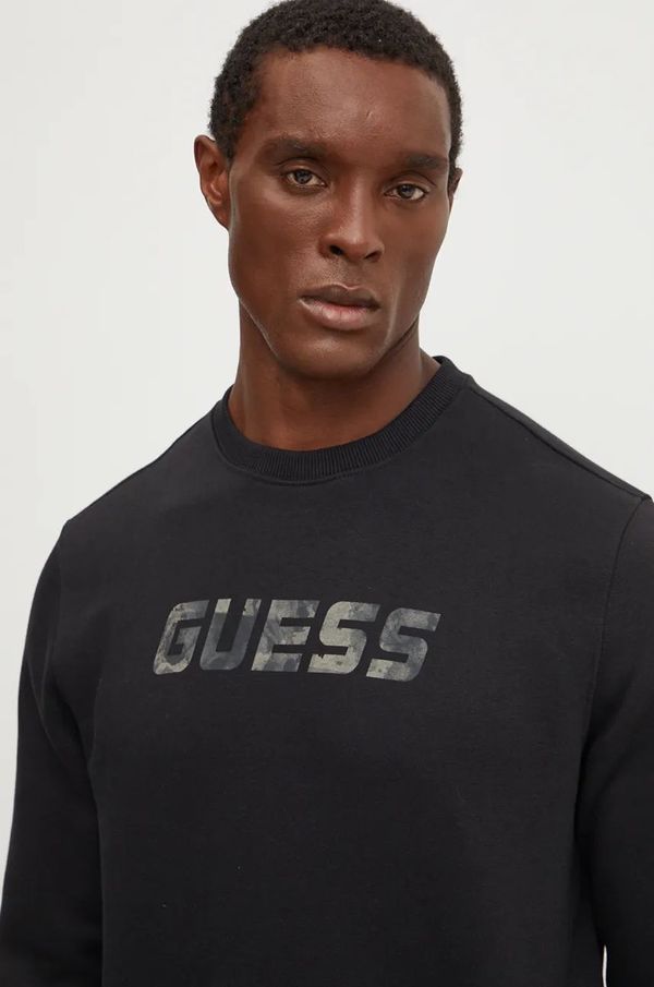 Guess Dukserica Guess KEID za muškarce, boja: crna, s tiskom, Z4BQ18 KCEA0