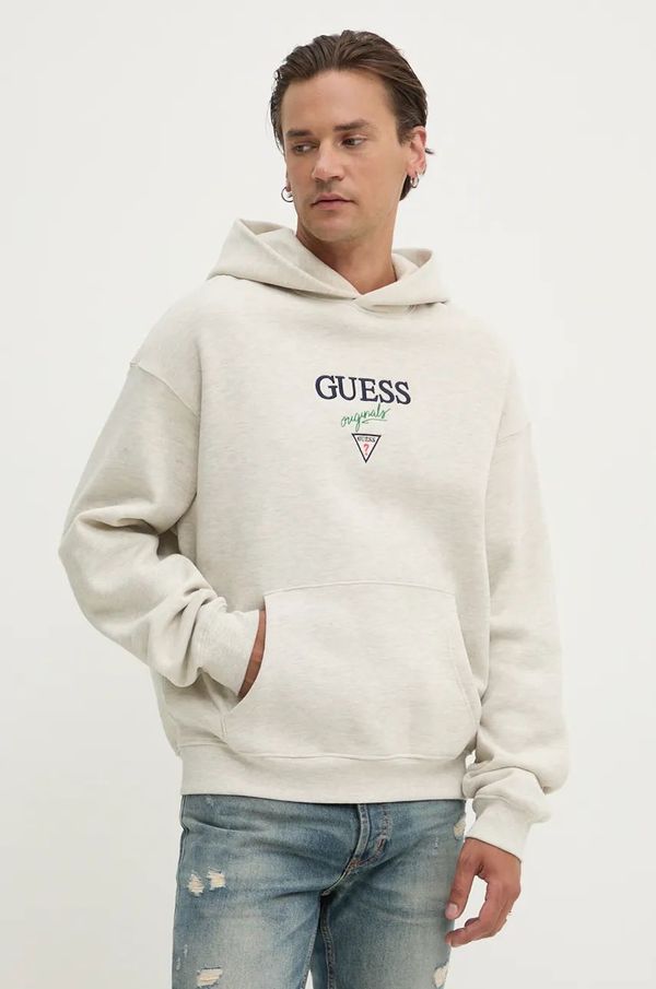 Guess Originals Dukserica Guess Originals boja: siva, s kapuljačom, melanž, M4BQ30 K9V31