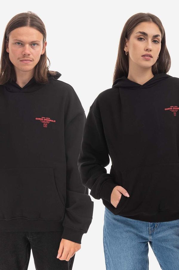 Guess Originals Dukserica Guess Originals Go Harper Ls Hoodie boja: crna, s kapuljačom, s tiskom, M2BQ05.K9YH1-F82E