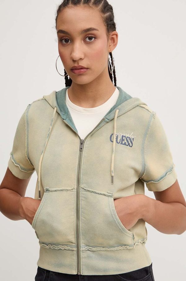 Guess Originals Dukserica Guess Originals za žene, boja: bež, s kapuljačom, bez uzorka, W4YQ31 KBRL1