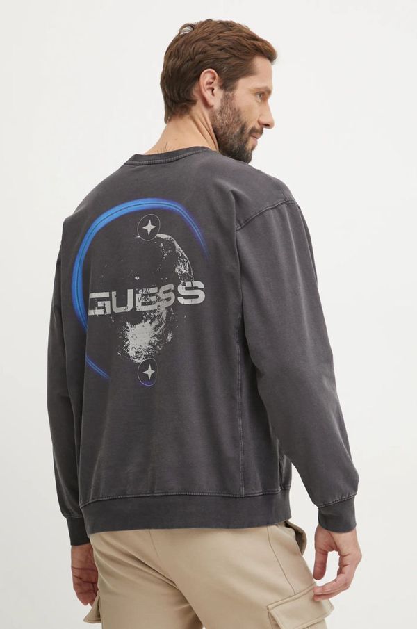 Guess Dukserica Guess SYRMA za muškarce, boja: siva, s tiskom, Z4BQ16 K6ZS1