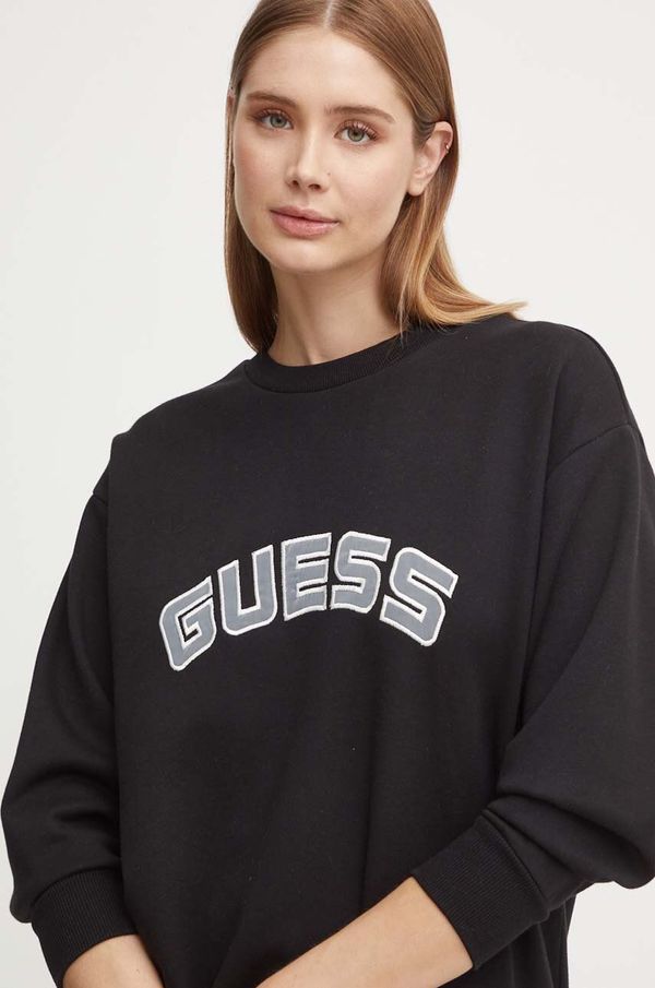 Guess Dukserica Guess YVETTE za žene, boja: crna, s aplikacijom, V4YQ12 KC3D2