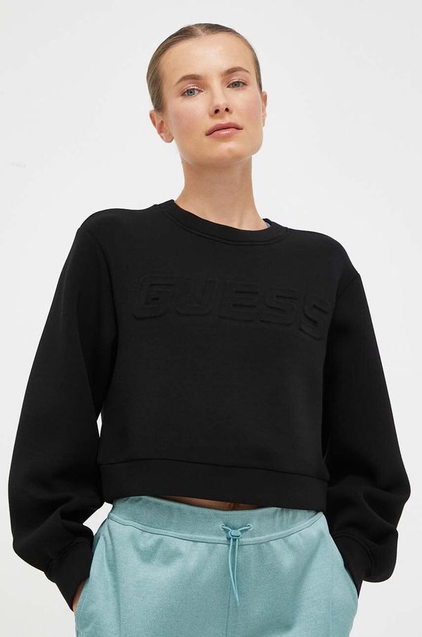 Guess Dukserica Guess za žene, boja: crna, melanž