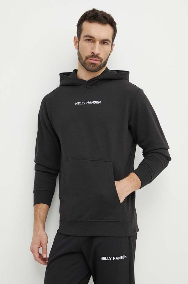 Helly Hansen Dukserica Helly Hansen za muškarce, boja: crna, s kapuljačom, s aplikacijom, 53533