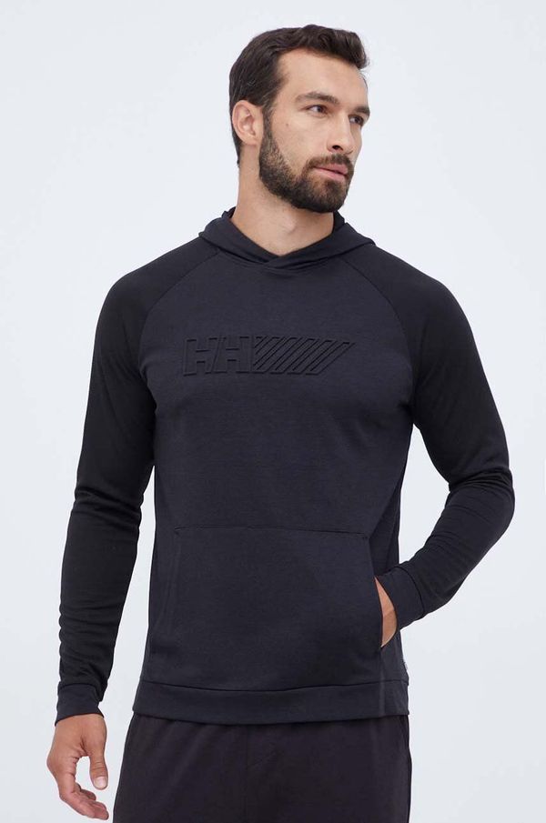 Helly Hansen Dukserica Helly Hansen za muškarce, boja: crna, s kapuljačom, s uzorkom
