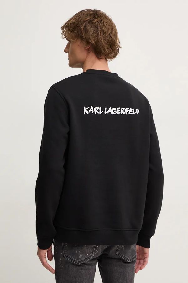 Karl Lagerfeld Dukserica Karl Lagerfeld za muškarce, boja: crna, s tiskom, 544908.705445