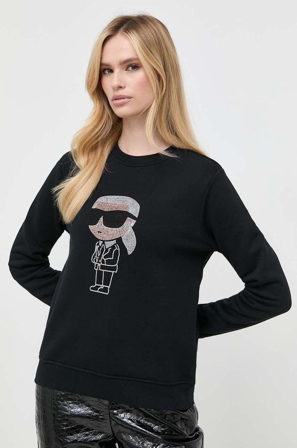 Karl Lagerfeld Dukserica Karl Lagerfeld za žene, boja: crna, s aplikacijom