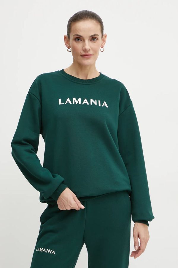 La Mania Dukserica La Mania HAPPY.3 za žene, boja: zelena, s tiskom, HAPPY.3