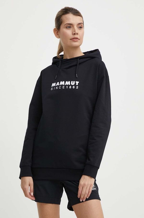 Mammut Dukserica Mammut boja: crna, s kapuljačom, s tiskom