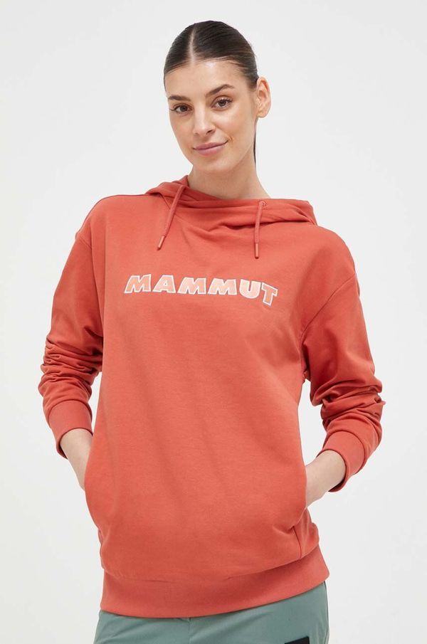 Mammut Dukserica Mammut ML Hoody Logo za žene, boja: ružičasta, s kapuljačom, s aplikacijom