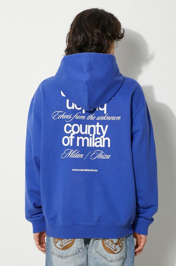 Marcelo Burlon Dukserica Marcelo Burlon MBCM Slogan Comfort Hoodie za muškarce, s kapuljačom, s tiskom, CMBB106F24FLE0064501