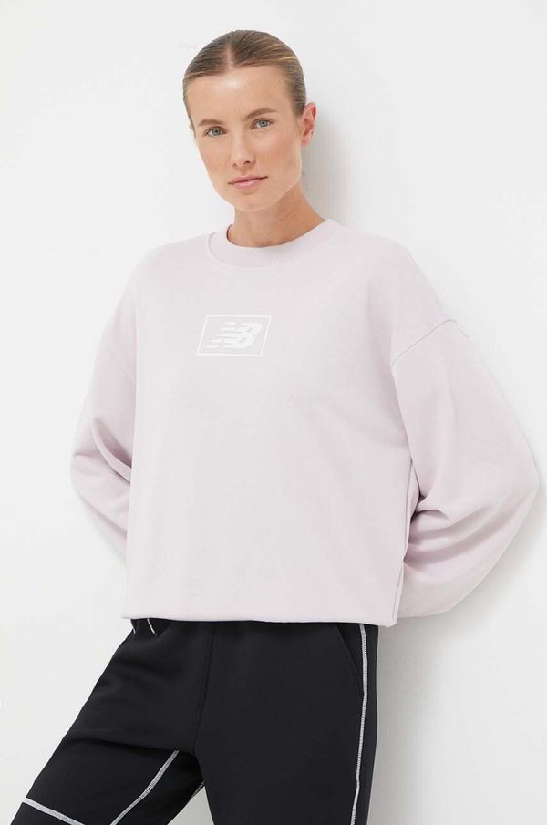 New Balance Dukserica New Balance za žene, boja: ružičasta, s tiskom