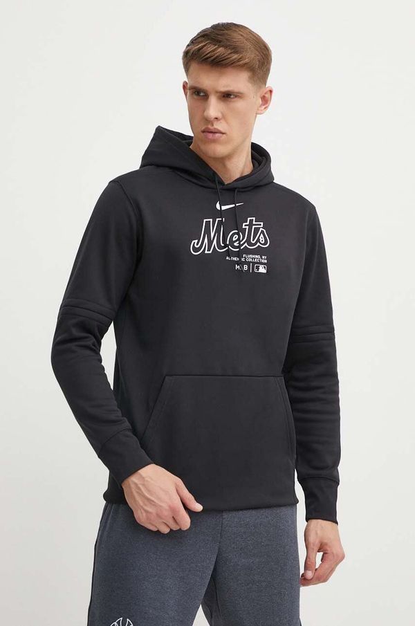 Nike Dukserica Nike New York Mets za muškarce, boja: crna, s kapuljačom, s tiskom
