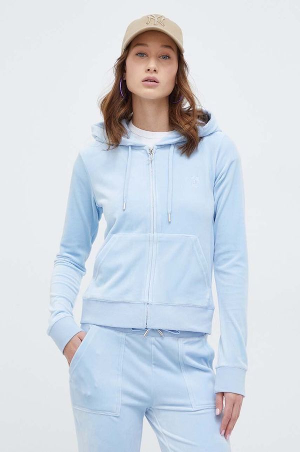 Juicy Couture Dukserica od velura Juicy Couture s kapuljačom, s aplikacijom