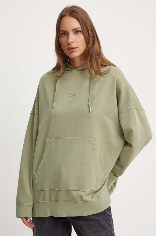 Pepe Jeans Dukserica Pepe Jeans EVELINA za žene, boja: zelena, s kapuljačom, bez uzorka, PL581447