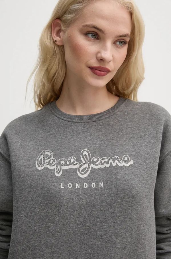 Pepe Jeans Dukserica Pepe Jeans FRANCESCA za žene, boja: siva, s tiskom, PL581458