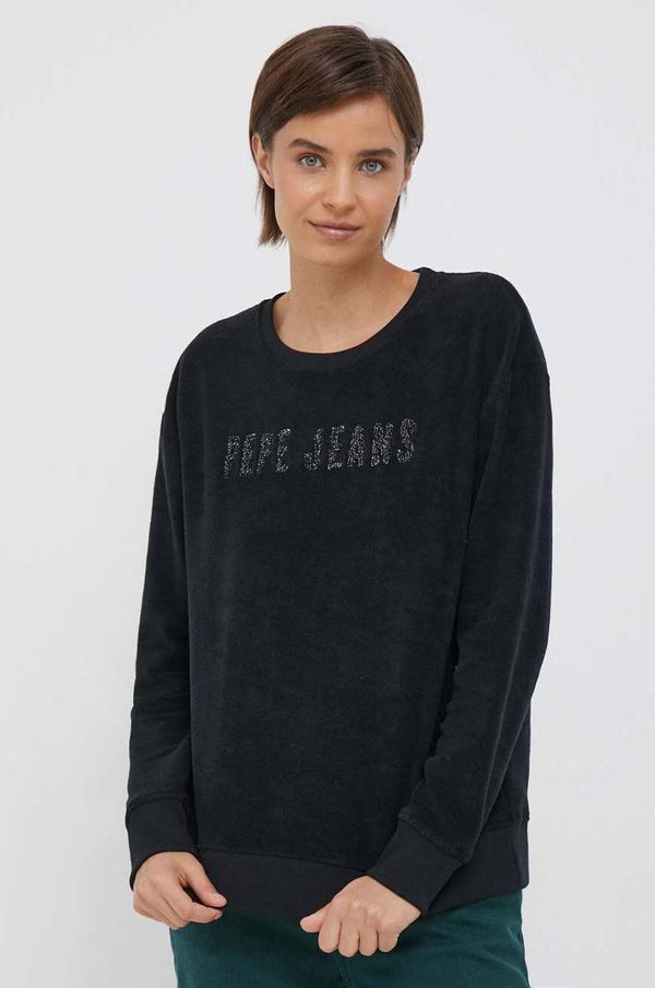 Pepe Jeans Dukserica Pepe Jeans za žene, boja: crna, s aplikacijom