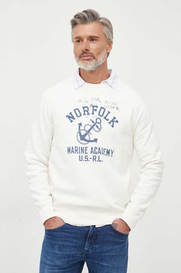 Polo Ralph Lauren Dukserica Polo Ralph Lauren za muškarce, boja: bijela, s tiskom