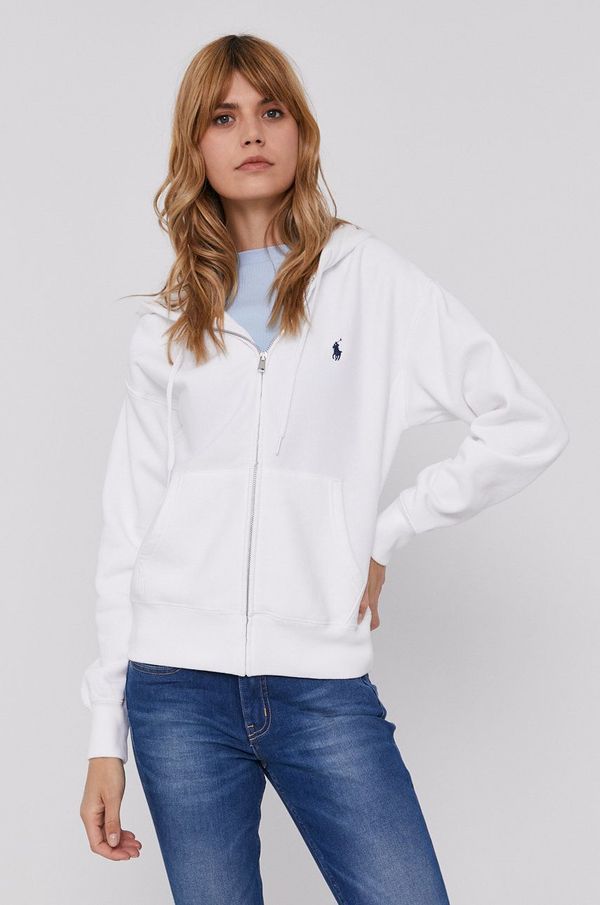 Polo Ralph Lauren Dukserica Polo Ralph Lauren za žene, boja: bijela, s kapuljačom
