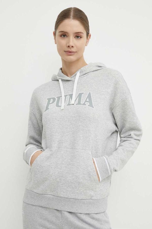 Puma Dukserica Puma SQUAD za žene, boja: siva, s kapuljačom, melanž, 677899