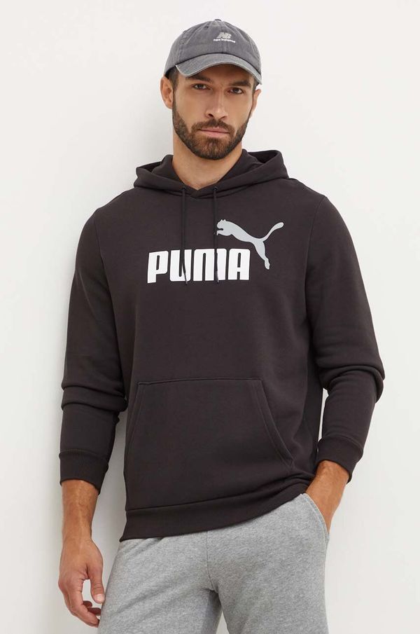Puma Dukserica Puma za muškarce, boja: crna, s kapuljačom, s tiskom