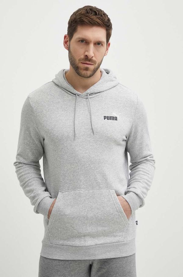 Puma Dukserica Puma za muškarce, boja: siva, s kapuljačom, s tiskom, 680990