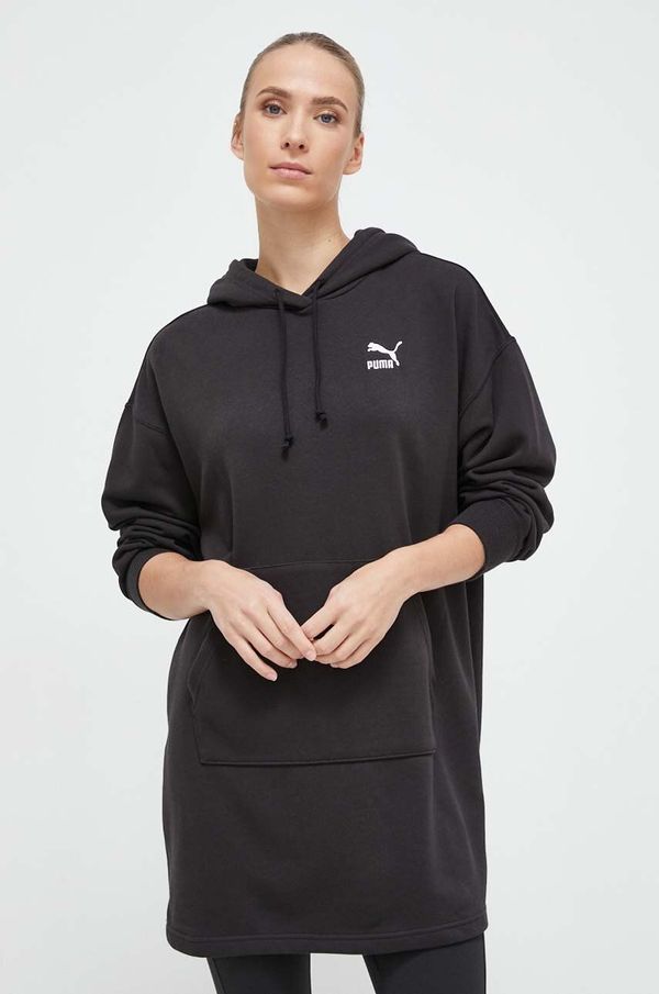 Puma Dukserica Puma za žene, boja: crna, s kapuljačom, bez uzorka