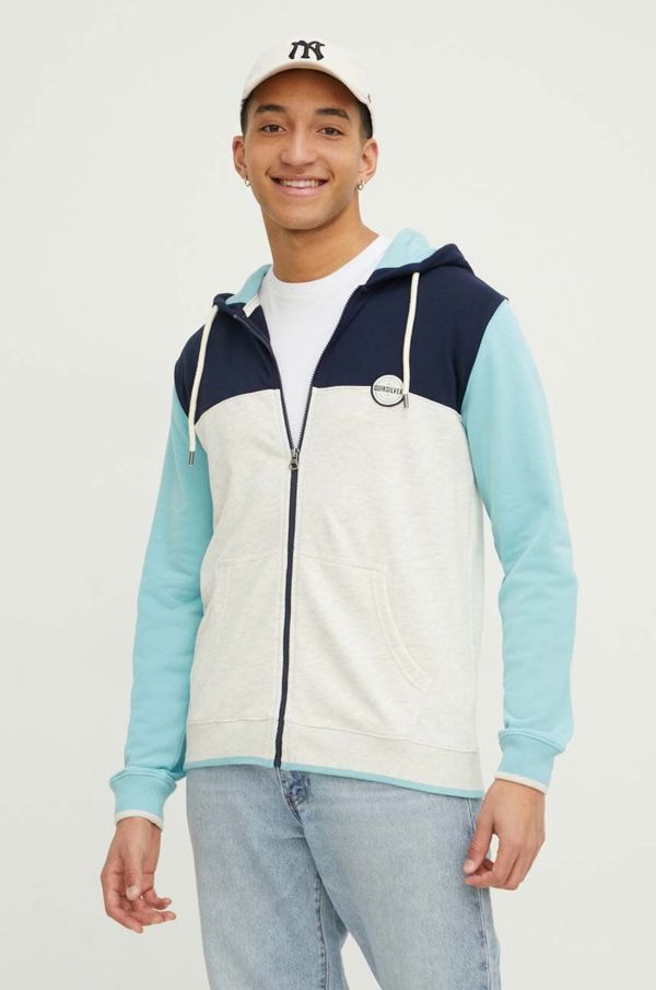 Quiksilver Dukserica Quiksilver za muškarce, boja: tamno plava, s kapuljačom, s uzorkom