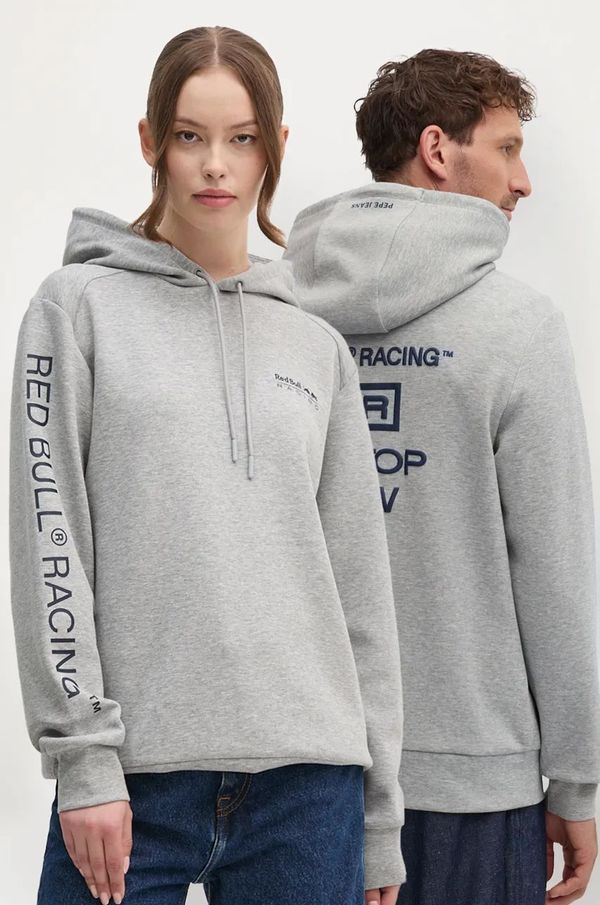 Red Bull Racing x Pepe Jeans Dukserica Red Bull Racing x Pepe Jeans boja: siva, s kapuljačom, s tiskom, RU580006