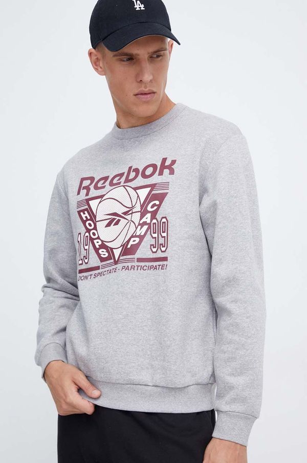 Reebok Classic Dukserica Reebok Classic Basketball za muškarce, boja: siva, s tiskom