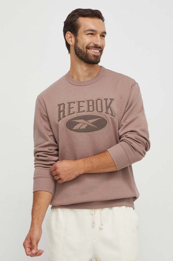 Reebok Classic Dukserica Reebok Classic za muškarce, boja: smeđa, s aplikacijom