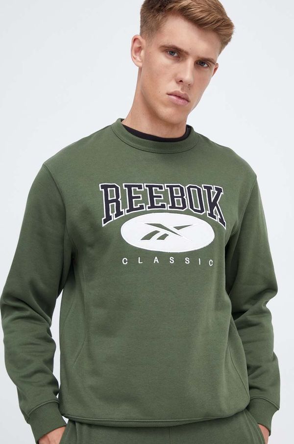 Reebok Classic Dukserica Reebok Classic za muškarce, boja: zelena, s aplikacijom