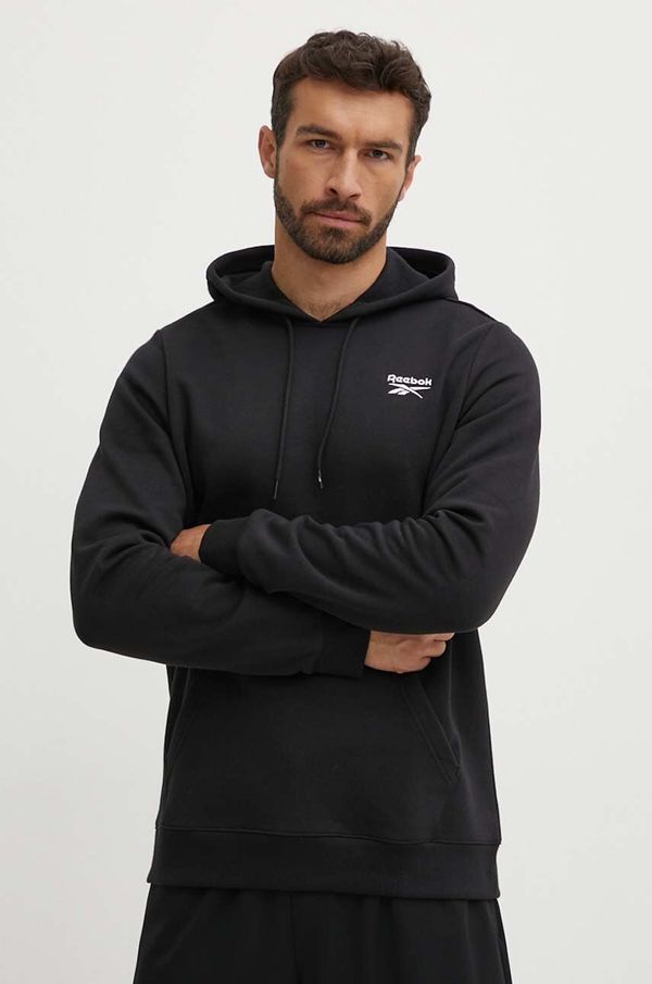 Reebok Dukserica Reebok Identity za muškarce, boja: crna, s kapuljačom, bez uzorka, 100202869