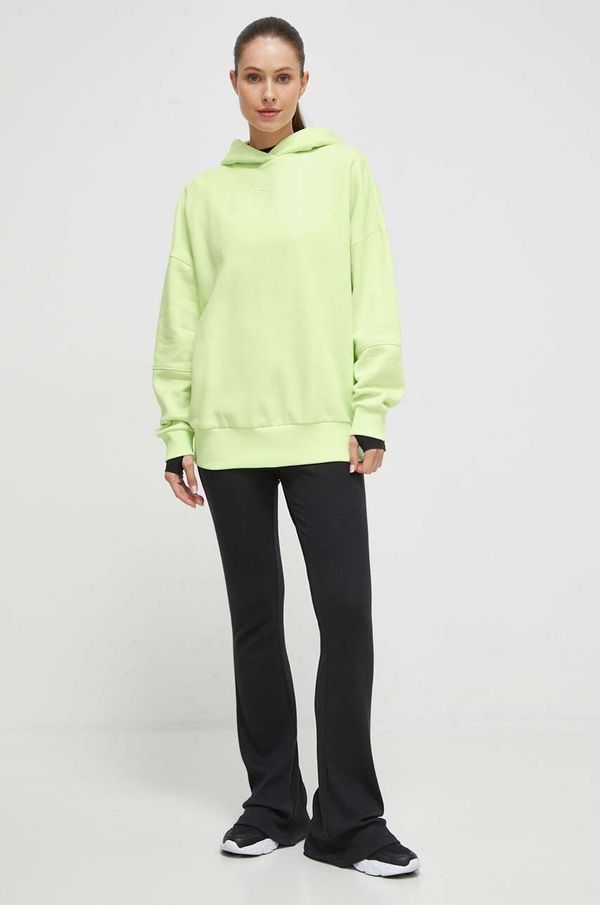 Reebok Dukserica Reebok LUX COLLECTION za žene, boja: zelena, s kapuljačom, bez uzorka