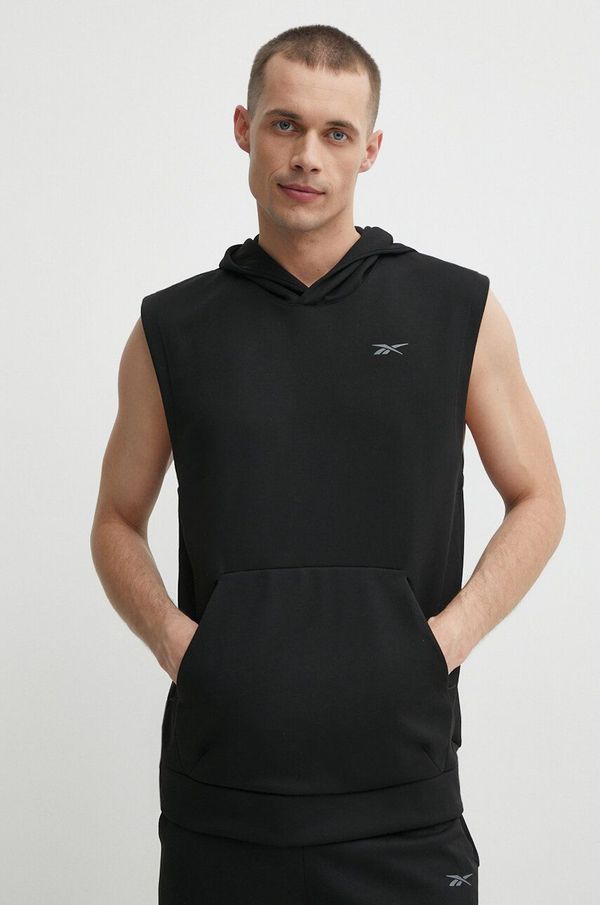 Reebok Dukserica Reebok Strength za muškarce, boja: crna, s kapuljačom, bez uzorka, 100075597