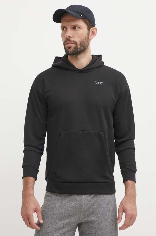 Reebok Dukserica Reebok Strength za muškarce, boja: crna, s kapuljačom, bez uzorka, 100075764