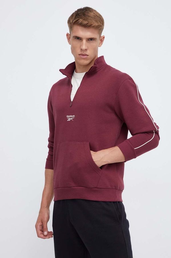 Reebok Dukserica Reebok za muškarce, boja: bordo, s aplikacijom