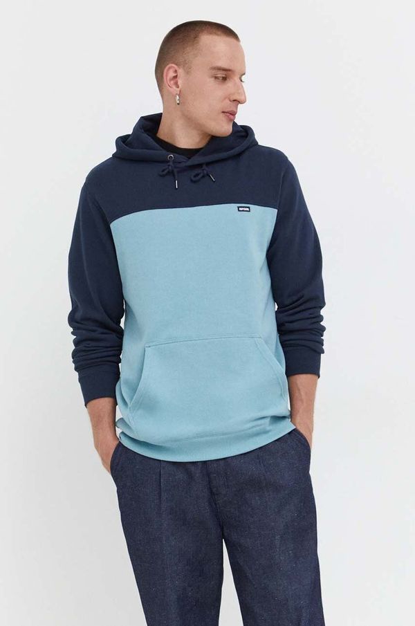 Rip Curl Dukserica Rip Curl za muškarce, boja: tamno plava, s kapuljačom, s uzorkom