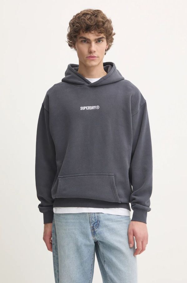 Superdry Dukserica Superdry za muškarce, boja: siva, s kapuljačom, s aplikacijom, M2013727A-PIJ