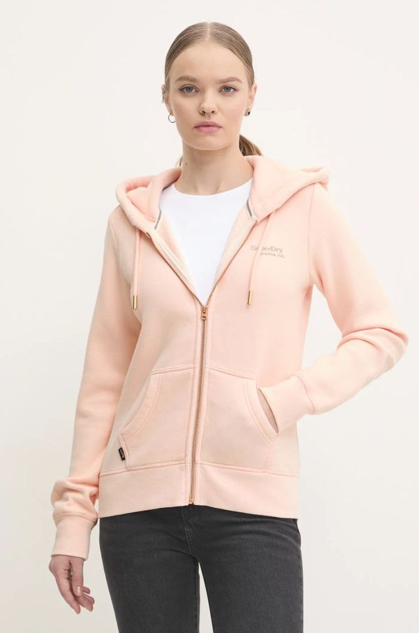 Superdry Dukserica Superdry za žene, boja: ružičasta, s kapuljačom, bez uzorka, W2012047A-YU4