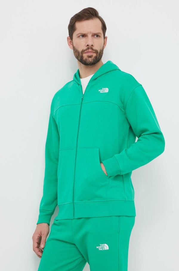 The North Face Dukserica The North Face za muškarce, boja: zelena, s kapuljačom, bez uzorka, NF0A87FBPO81