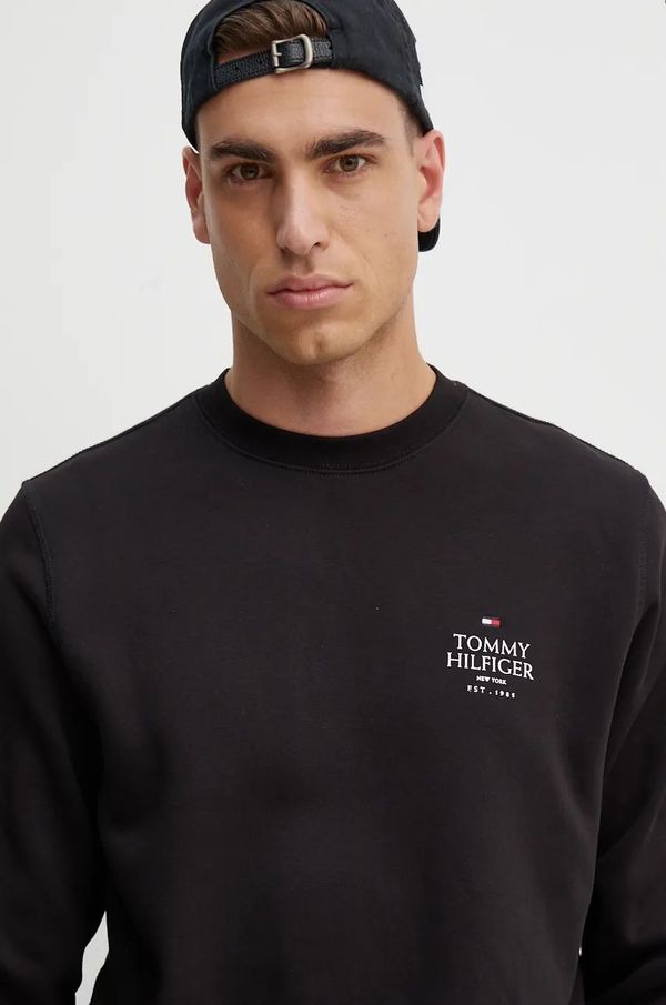 Tommy Hilfiger Dukserica Tommy Hilfiger za muškarce, boja: crna, s tiskom, MW0MW35524