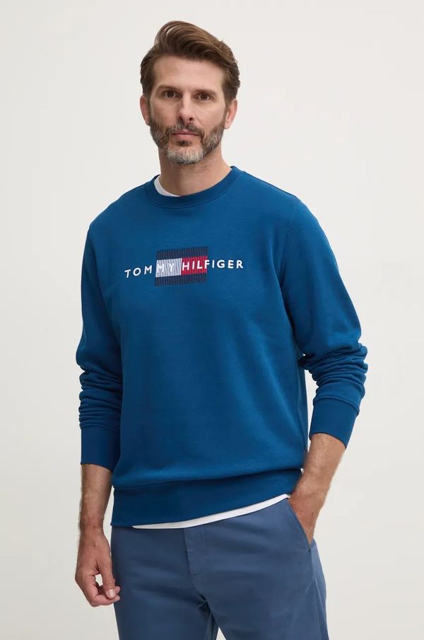 Tommy Hilfiger Dukserica Tommy Hilfiger za muškarce, boja: tamno plava, s aplikacijom, MW0MW35541