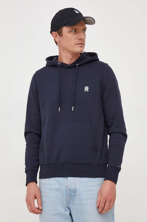Tommy Hilfiger Dukserica Tommy Hilfiger za muškarce, boja: tamno plava, s kapuljačom, bez uzorka