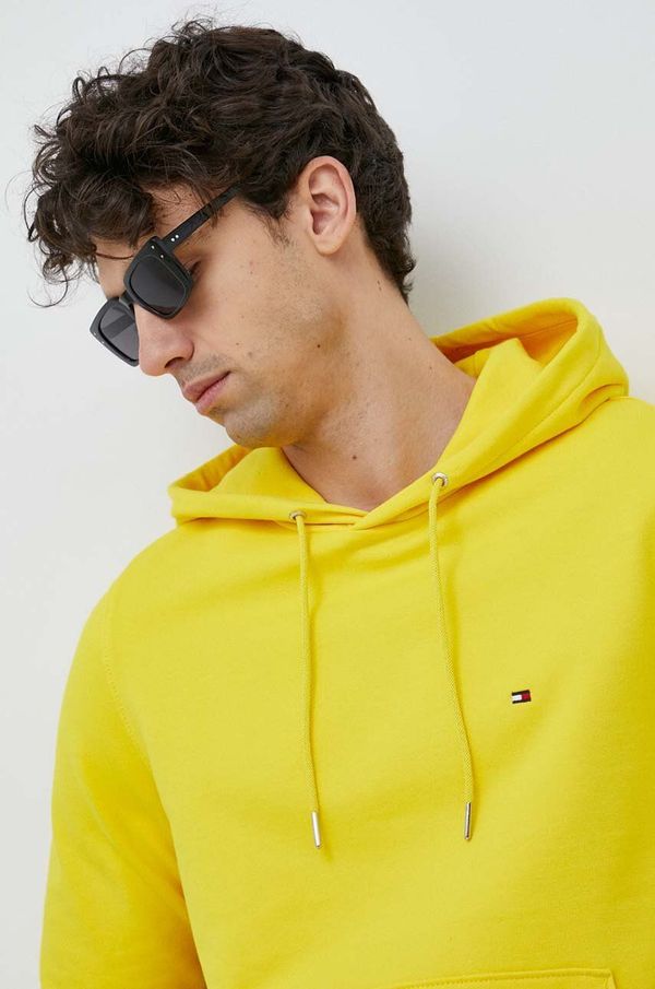 Tommy Hilfiger Dukserica Tommy Hilfiger za muškarce, boja: žuta, s kapuljačom, glatka