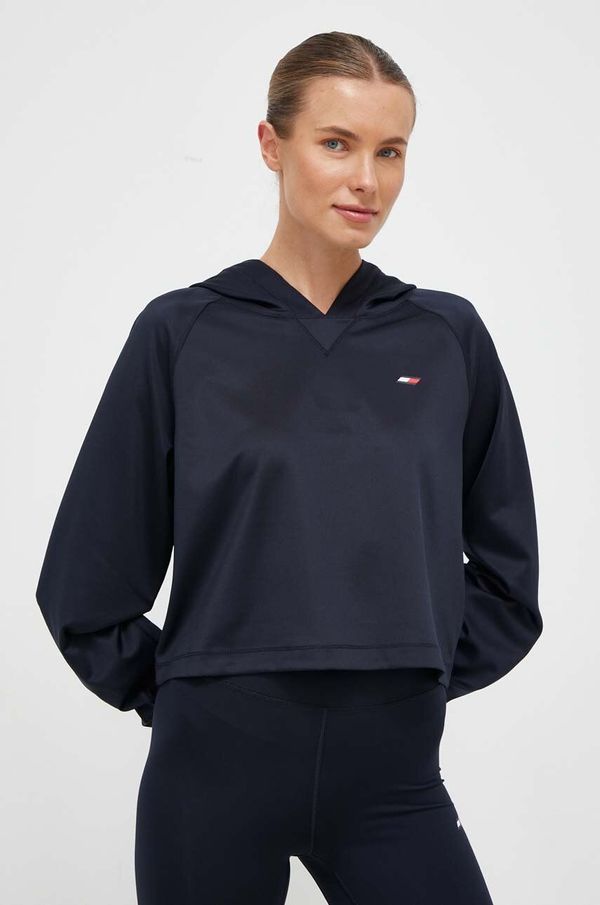 Tommy Hilfiger Dukserica Tommy Hilfiger za žene, boja: tamno plava, s kapuljačom, bez uzorka