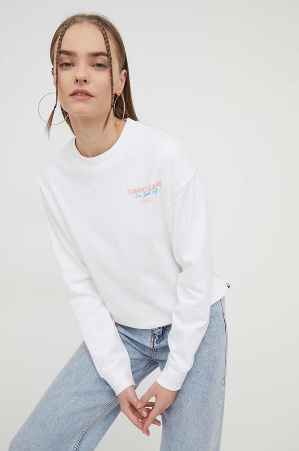 Tommy Jeans Dukserica Tommy Jeans za žene, boja: bijela, s tiskom, DW0DW17336