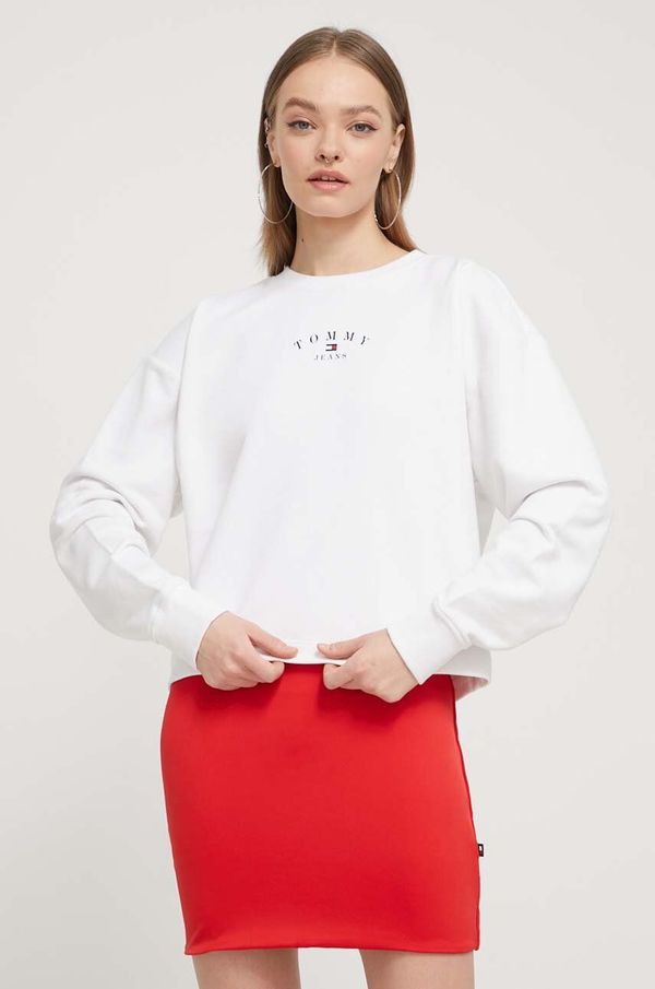 Tommy Jeans Dukserica Tommy Jeans za žene, boja: bijela, s tiskom