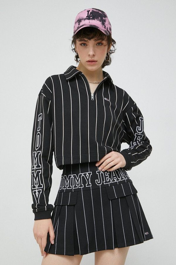 Tommy Jeans Dukserica Tommy Jeans za žene, boja: crna, s uzorkom